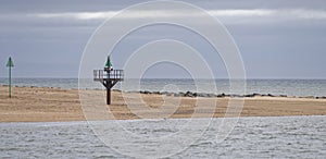 The Green Navigational Buoys and Markers at the North side of the Port of Montrose