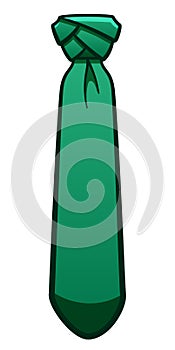 Green necktie on white background isolated illustration