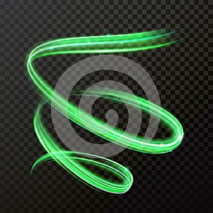Green neon light vector shiny spiral twirl photo