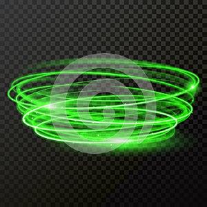 Green neon light vector shiny twirl
