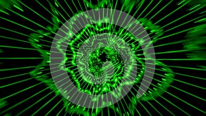 green neon sci fi tunnel vj loop motion graphic templete