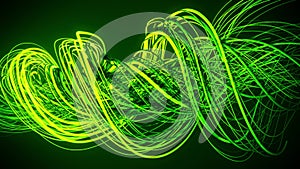 Green Neon Twisting Strings Lines VJ Loop Background