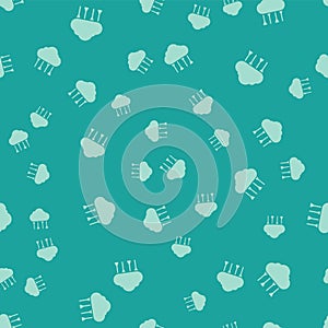 Green Network cloud connection icon isolated seamless pattern on green background. Social technology. Cloud computing