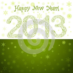 Green New Year 2013 Card