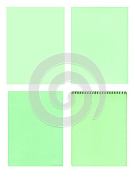 Green note book collection isolated