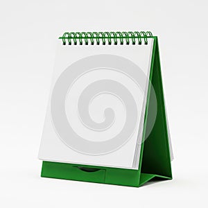 Green notepad on white background
