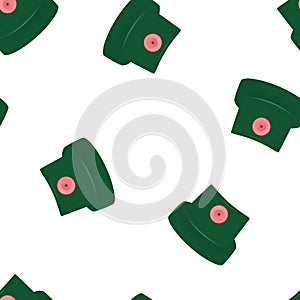 Green nozzles for aerosol can seamless pattern. Vector illustration.