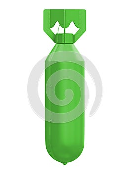 Green nuke or nuclear bomb from world war two isolated on a white background 3d rendering photo