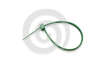 Green nylon cable tie