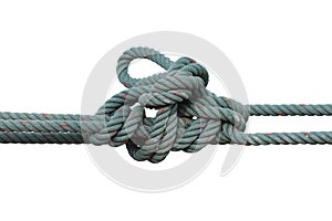 Green nylon rope isolated