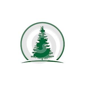 Green Oak Tree Logo, Pines  Logo sample, vector template, tree vector icon.