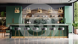 Green Oasis: The Contemporary Island Kitchen