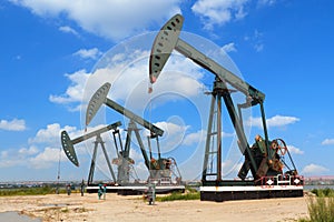 Green Oil pump of crude oilwell rig