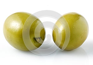 Green olive isolated