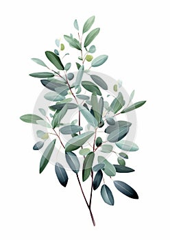 Green Olive Leaves Background - Hand-painted Realistic Landscapes