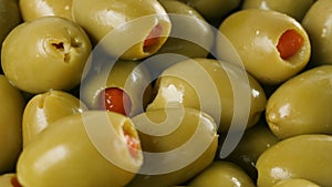 Green olives on the market