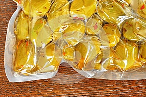 Green olives in a vacuum packaging