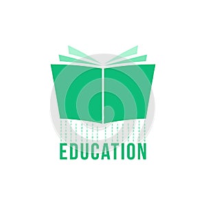 green open book like education logo