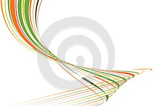 Green and orange bent lines