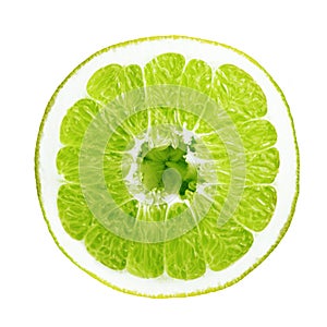 Green orange fruit isolated