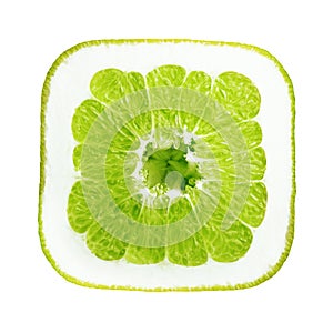 Green orange fruit isolated
