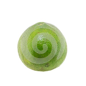 Green orange fruit isolated