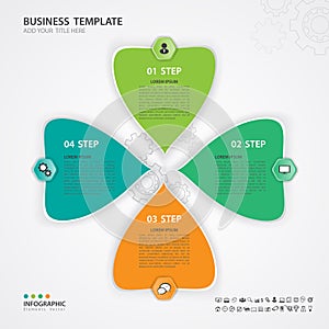 Green and orange Infographic elements vector for business, web banner, chart, timeline, graph