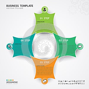 Green and orange Infographic elements vector for business, web banner, diagram, chart, graph