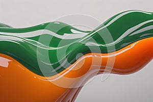 Green and Orange liquid forms a beautiful abstract pattern