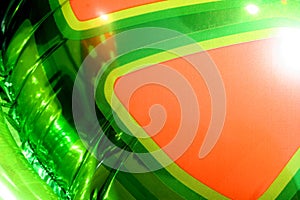 Green and Orange Mylar Balloon photo