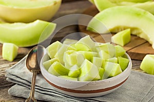 Green Organic Honeydew Melon photo