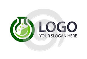 Green Organic Nature Eco Leaf Lab Simple Icon Logo Design