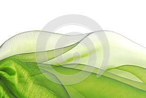 green organza fabric macro wavy