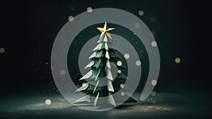 Green Origami Christmas Tree