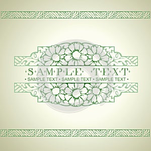 Green Ornate Art Deco Quad Banner