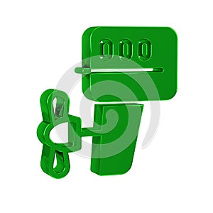 Green Outboard boat motor icon isolated on transparent background. Boat engine.