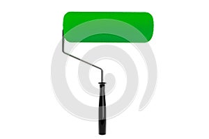 Green Paint roller isolated