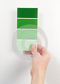 Green paint swatches