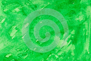 Green painted watercolor background texture