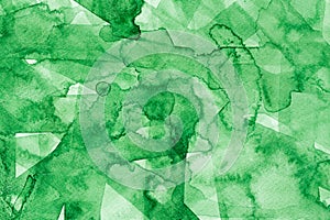 Green painted watercolor background texture