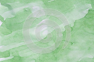 Green painted watercolor background texture