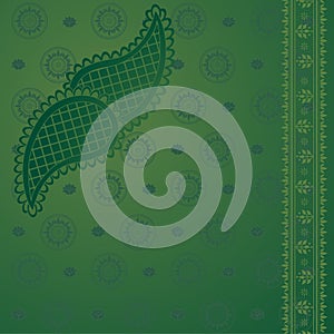 Green paisley saree design