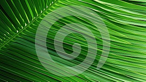 Green palm leaf background. Close up of green palm leaf texture. Generative AI