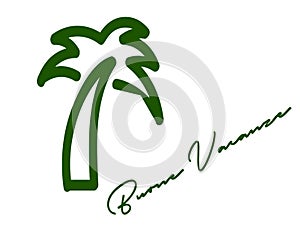 Green Palm tree with a motto