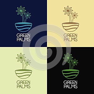 Green palms symbol