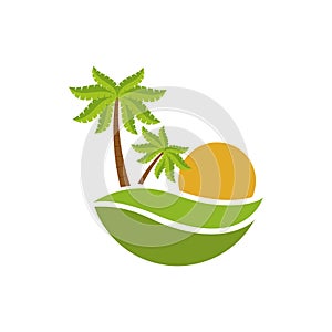 Green palms symbol