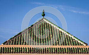 Green Pantile Roof in Marrakesh, Morocco