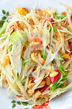 Green papaya salad Thai cuisine spicy delicious