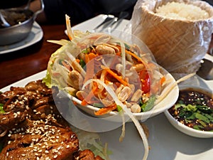 Green papaya salad Thai cuisine spicy delicious