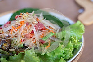 Green papaya salad Thai cuisine spicy delicious ,Papaya salad. T